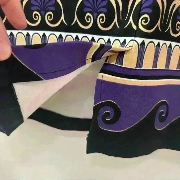 J.McLaughlin Ladies skirt size 6 Purple Black Geometric Print Back Zipper - Picture 7 of 9